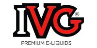 IVG logo i sort og rød på hvid baggrund med teksten 'Premium E-Liquids'.